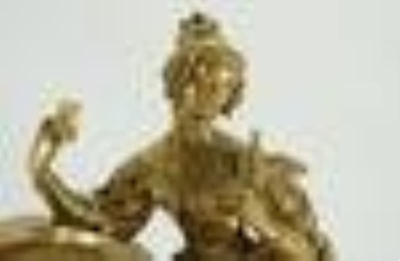 Louis Philippe Ormolu Figural Mantel Clock, 19 C.