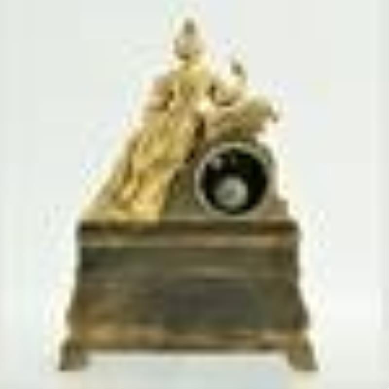 Louis Philippe Ormolu Figural Mantel Clock, 19 C.