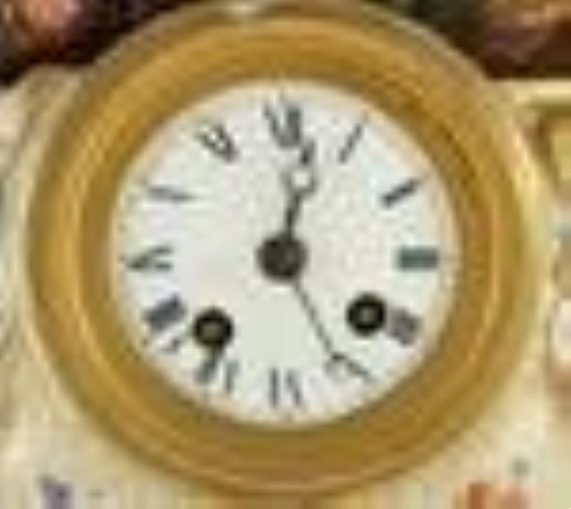French Figural Porcelain Mantle Clock