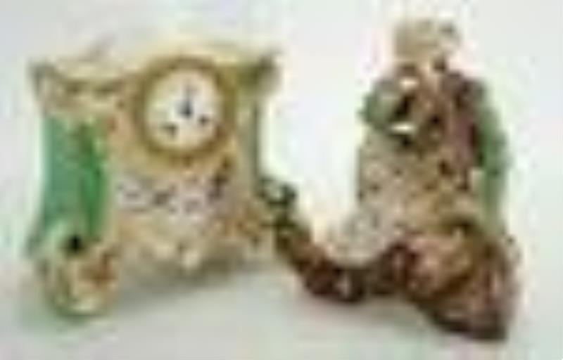French Figural Porcelain Mantle Clock