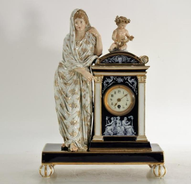 Meissen Figural Mantle Clock