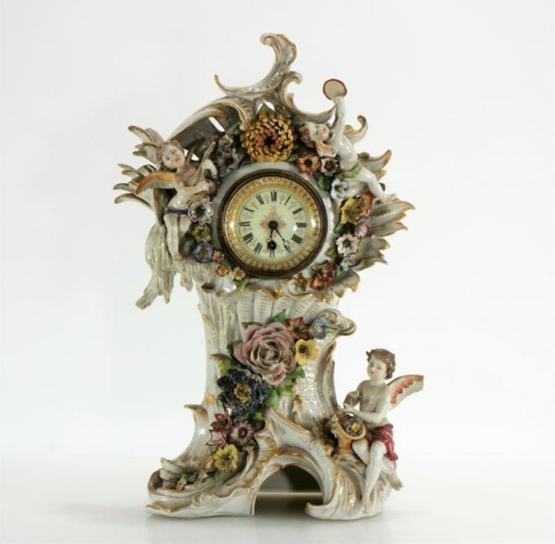 Lenzkirsch Figural Porcelain Clock