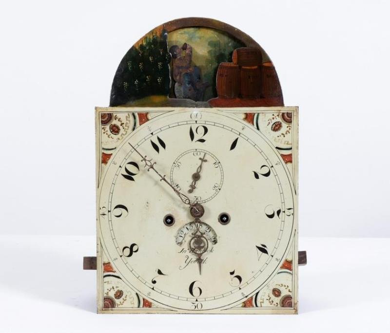 George III Style Inlaid Oak Tall Case Clock, 19th