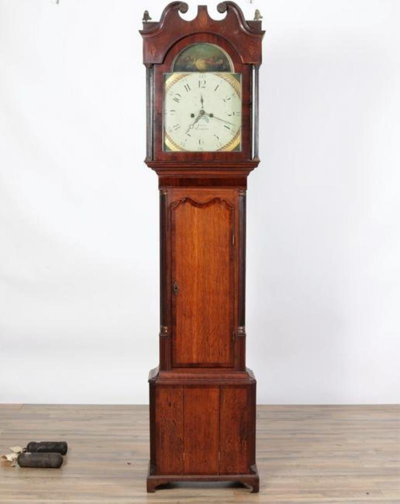 George III Inlaid Tall Case Clock, 18th C., Congle