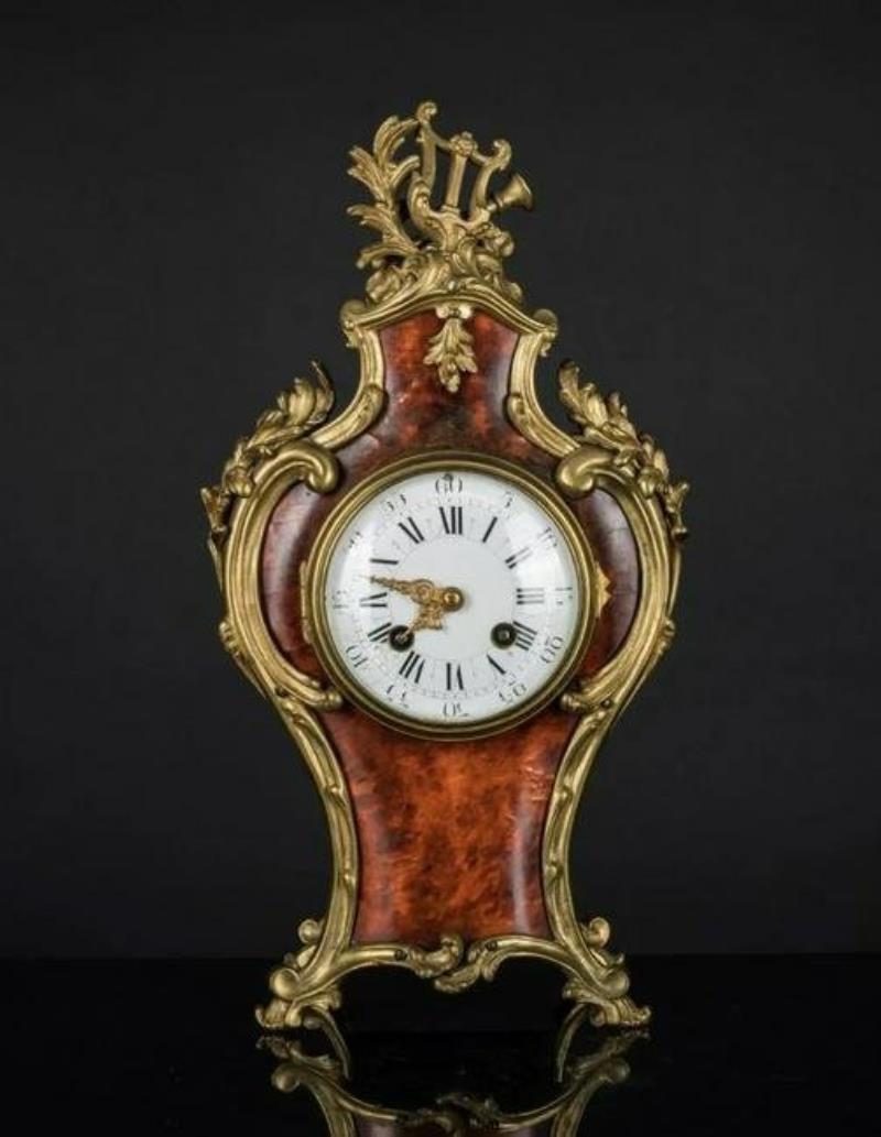 Antique French Boulle Shell Like Clock