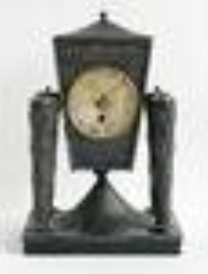 Arts and Crafts Metal Mantel Clock
