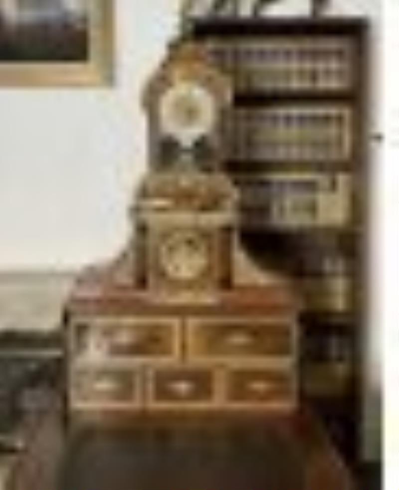 French Style Cherubs Desk And Clock
