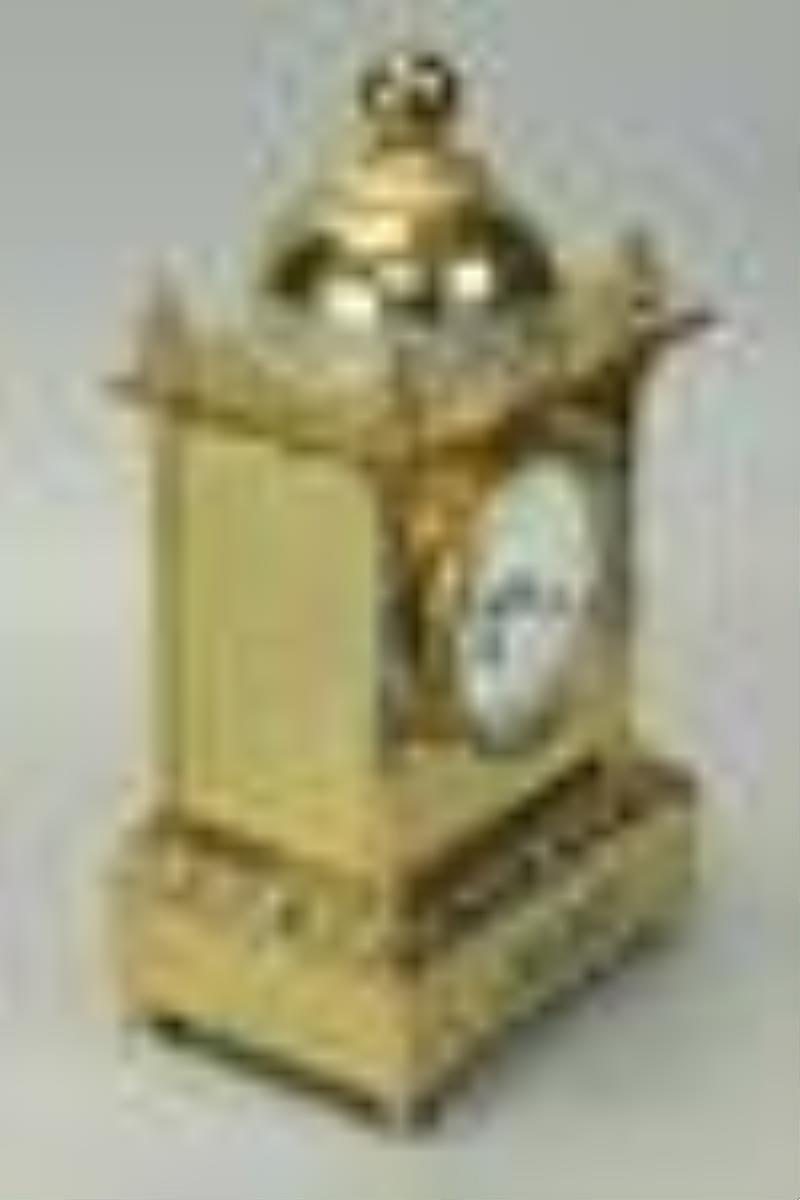 Gilded Bronze Clock, Champleve, Set of 3 Pieces