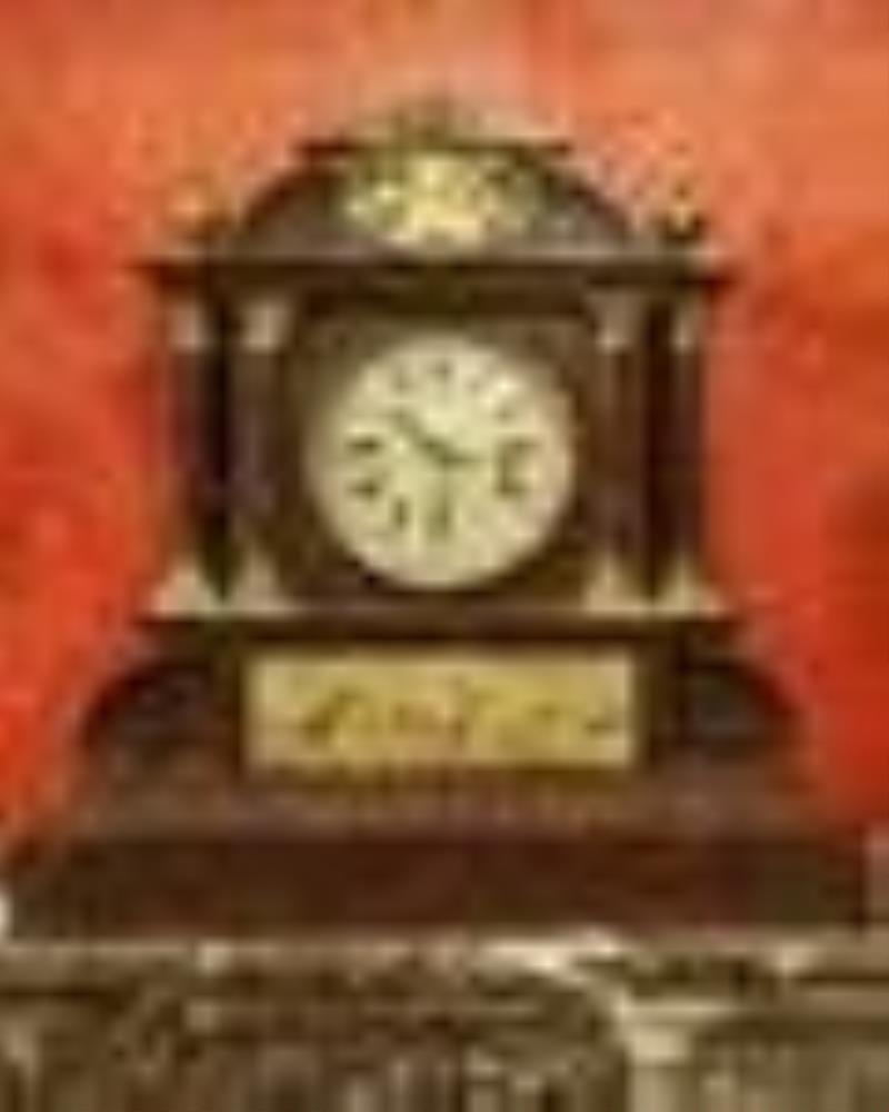 19th Century Dore Bronze & Rough Marble Clock Set,Three Pieces