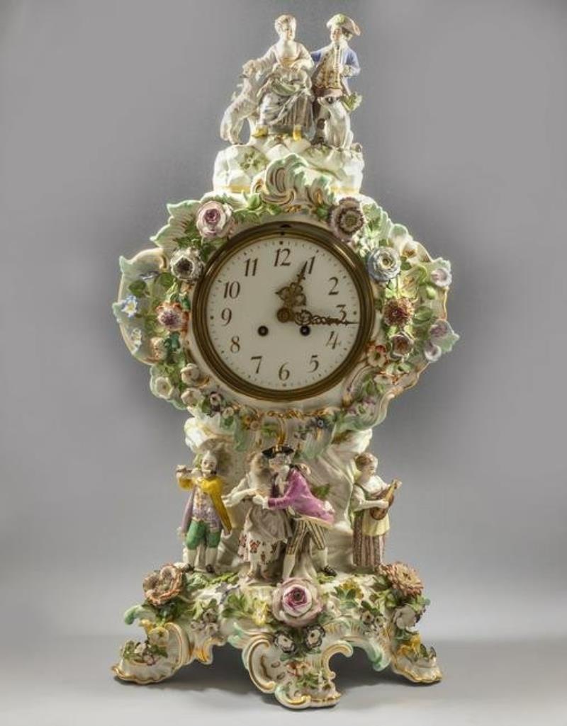 Meissen Mantle Clock, 19th Century