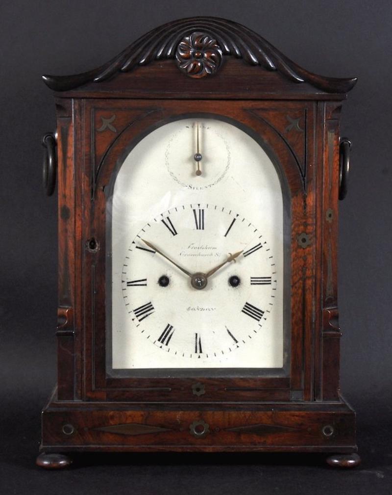 A 19TH CENTURY ROSEWOOD BRACKET CLOCK BY FRODSHAM,