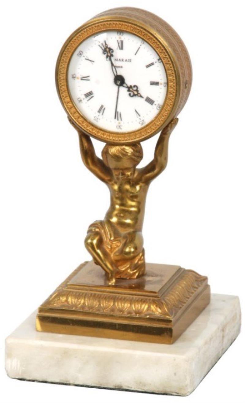 Figural Putti Novelty Desk Clock