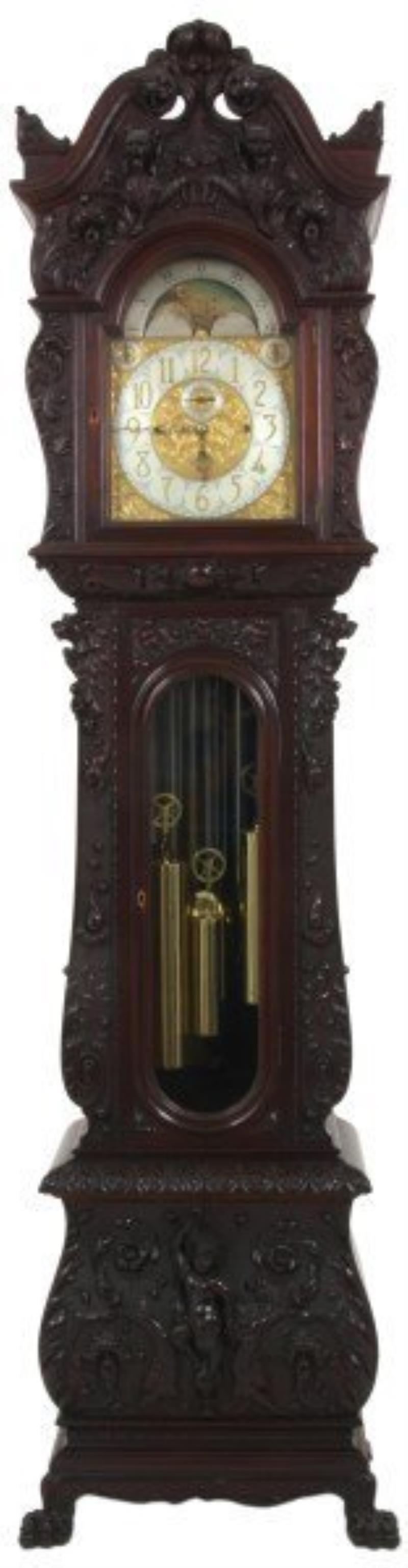 Jos. Jennens Mahogany Horner Grandfather Clock