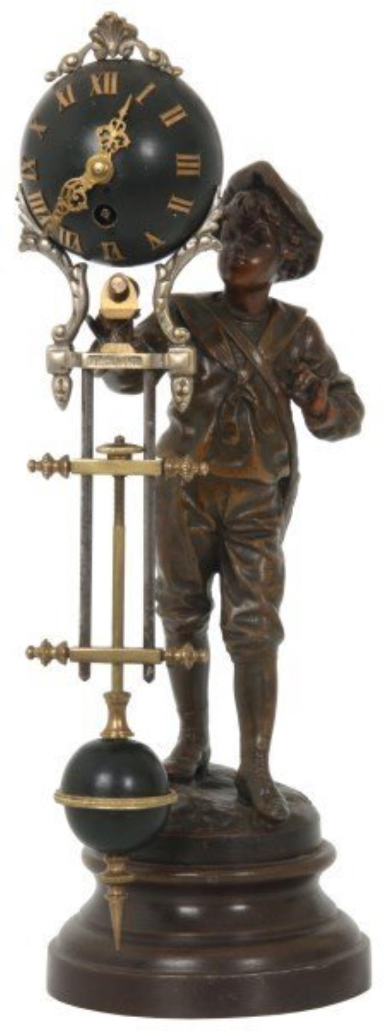 Aug. Moreau Figural Mystery Swing Clock