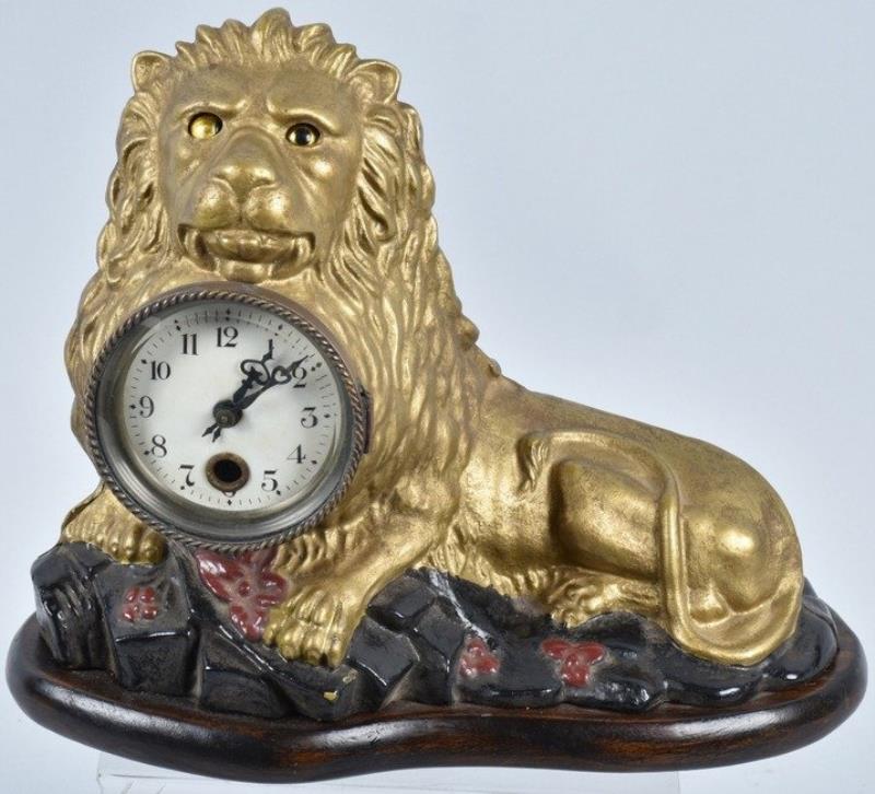 BRADLEY and HUBBARD BLINKING EYE LION CLOCK