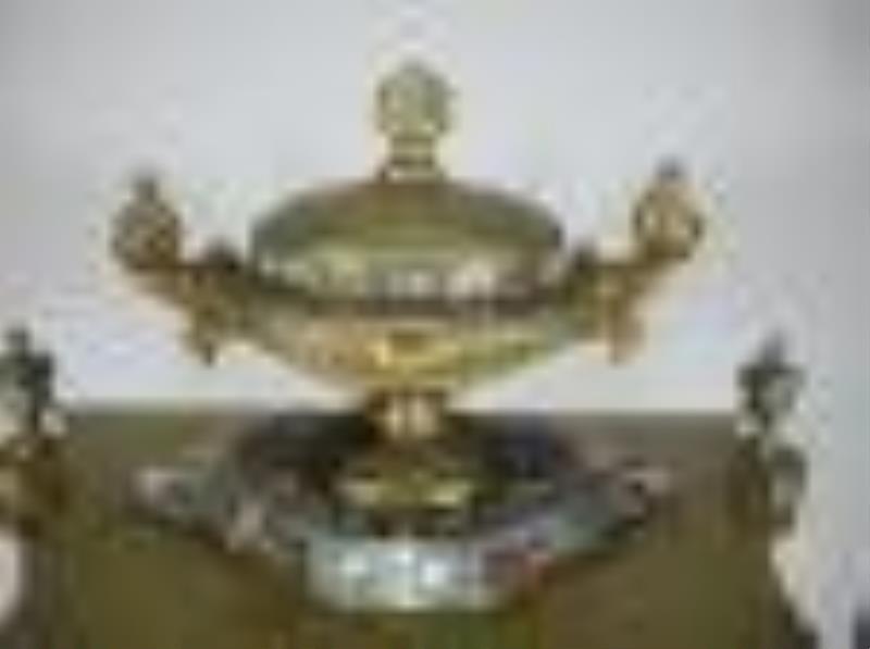 19th C French Japy Freres champleve sevres clock