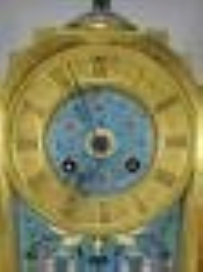 19th C French Japy Freres bronze champleve clock