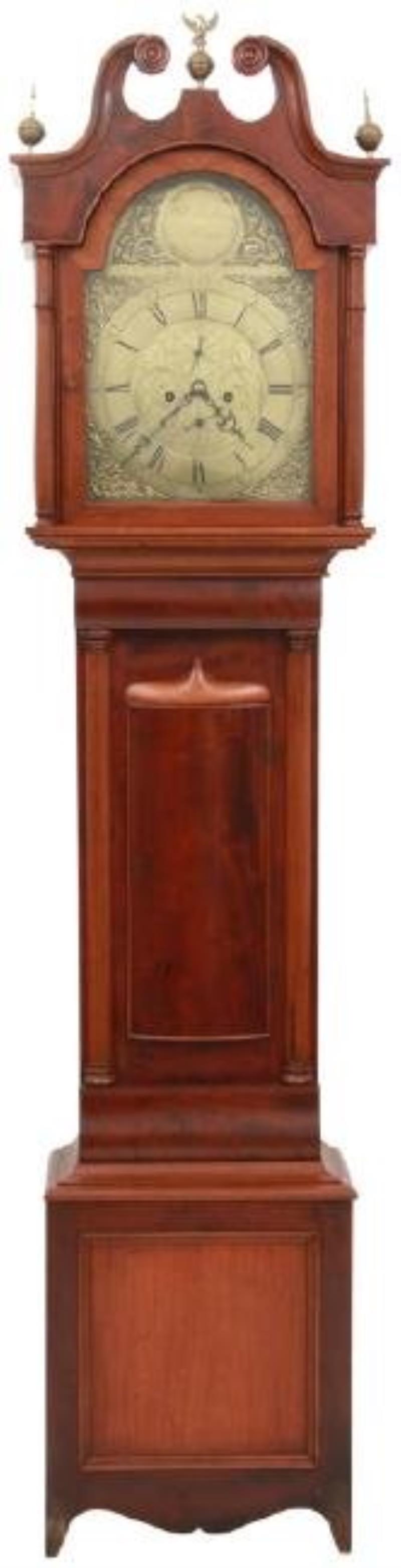 Scottish Mahogany Weight Driven Tall Case Clock