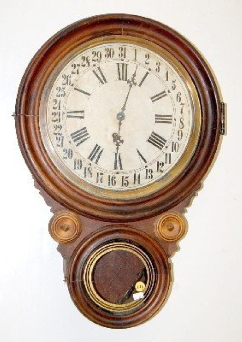 Ingraham Rosewood Meridian Lovell Calendar Clock