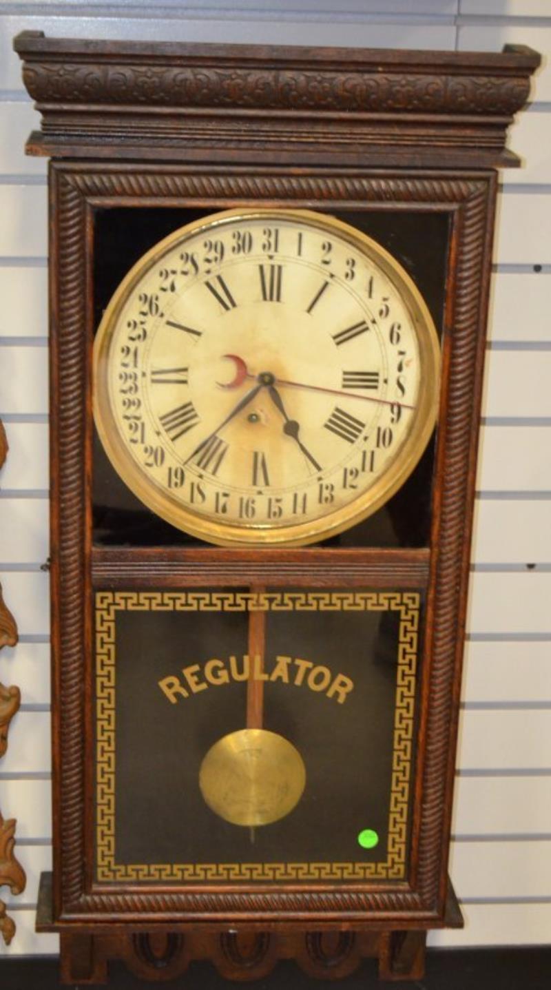 Antique Ingraham Calendar Store Regulator