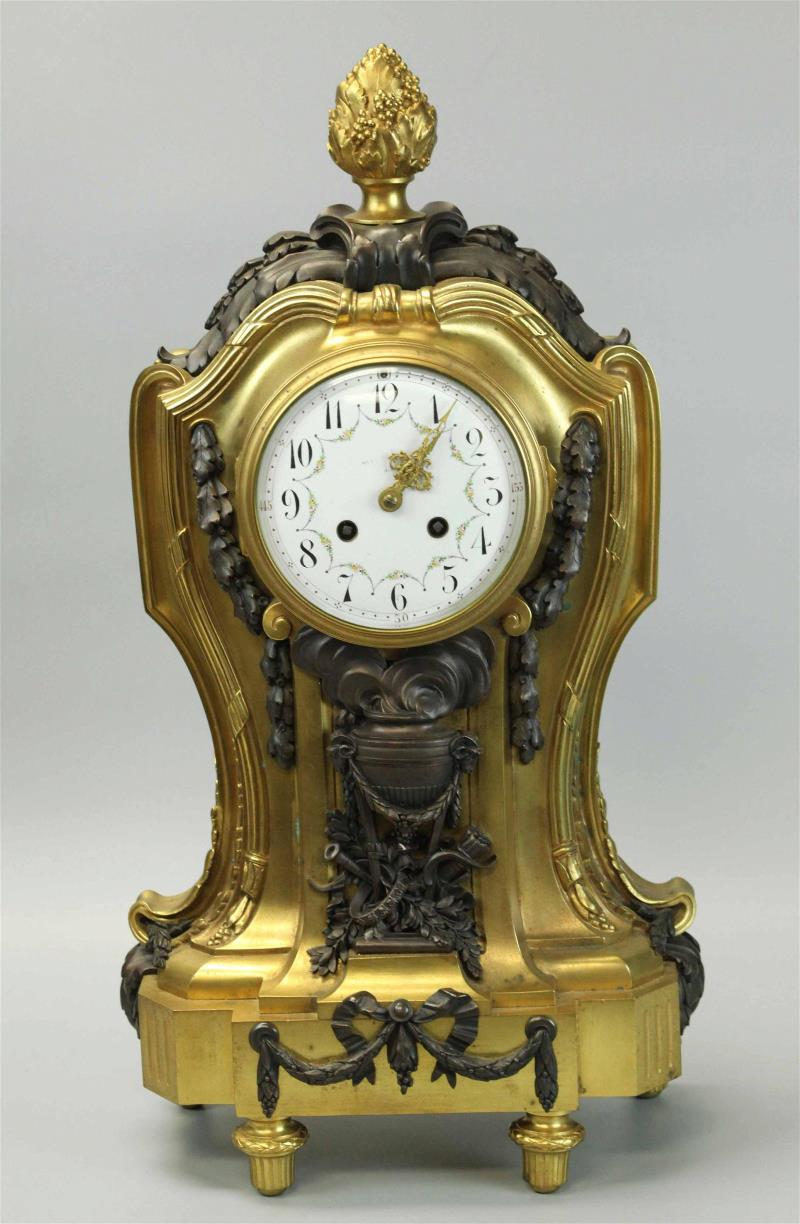 Large Dore bronze clock, susse fres edts paris