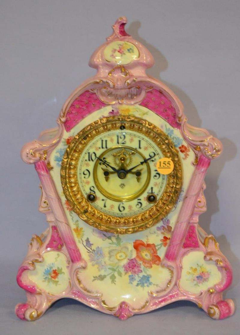 Antique Ansonia #502 Royal Bonn Porcelain Clock