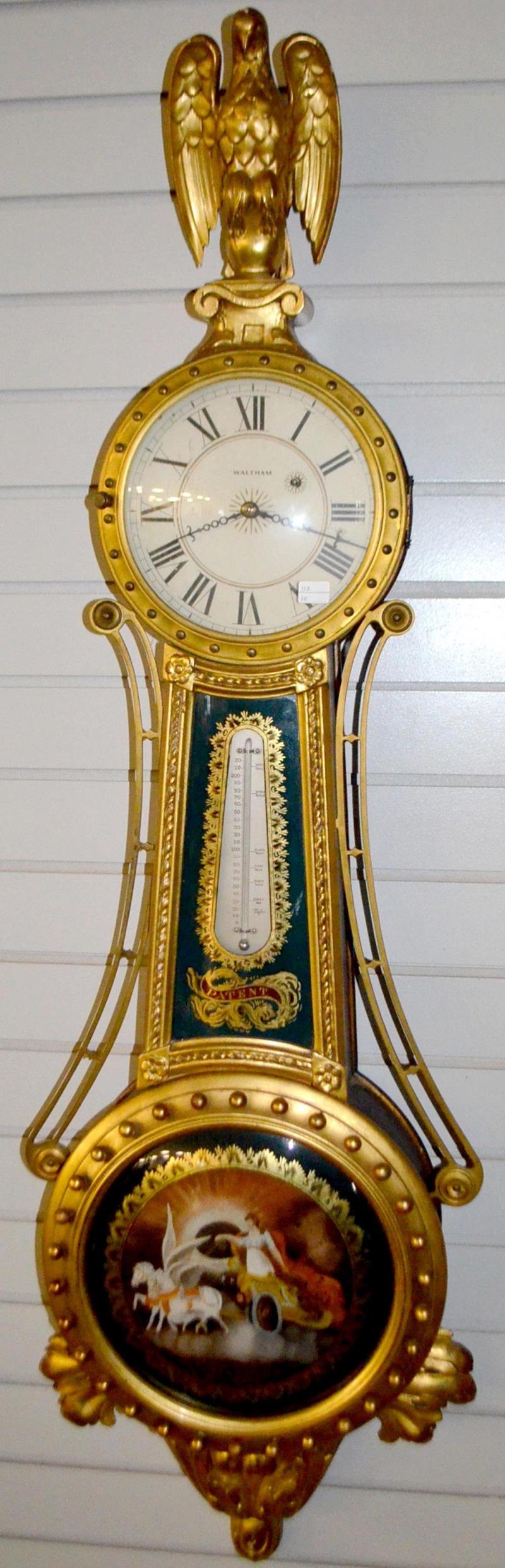 Antique Very Rare! Waltham Girandole Banjo Clock