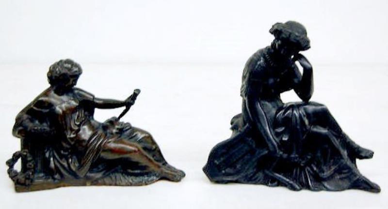 Seated & Reclining Women Metal Clock Statues