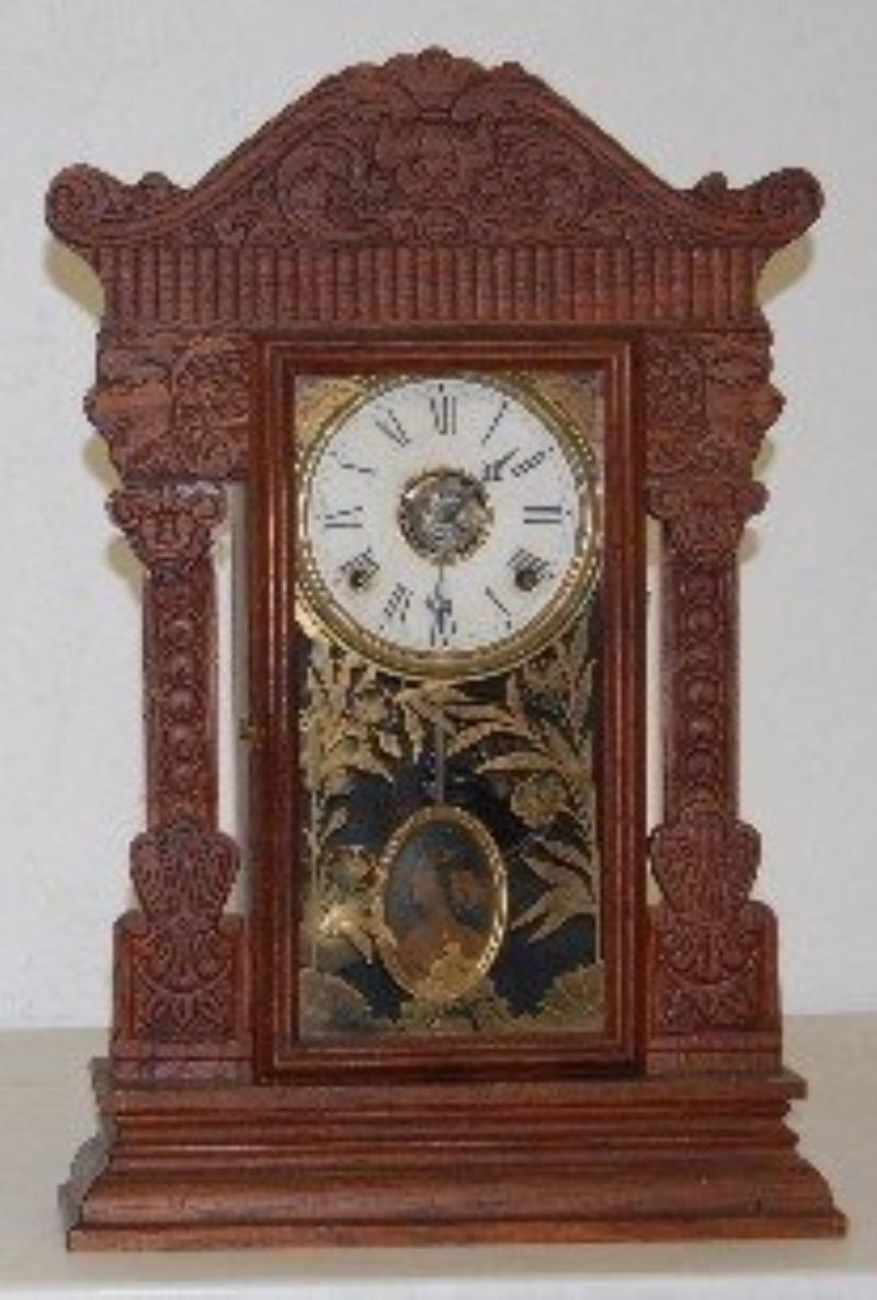 Gilbert Oak Kitchen Clock w/ Lion Heads