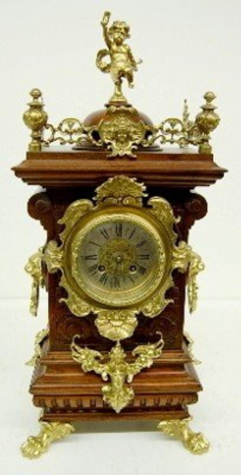 Lenzkirch Cabinet Clock W/ Cherub & Angel