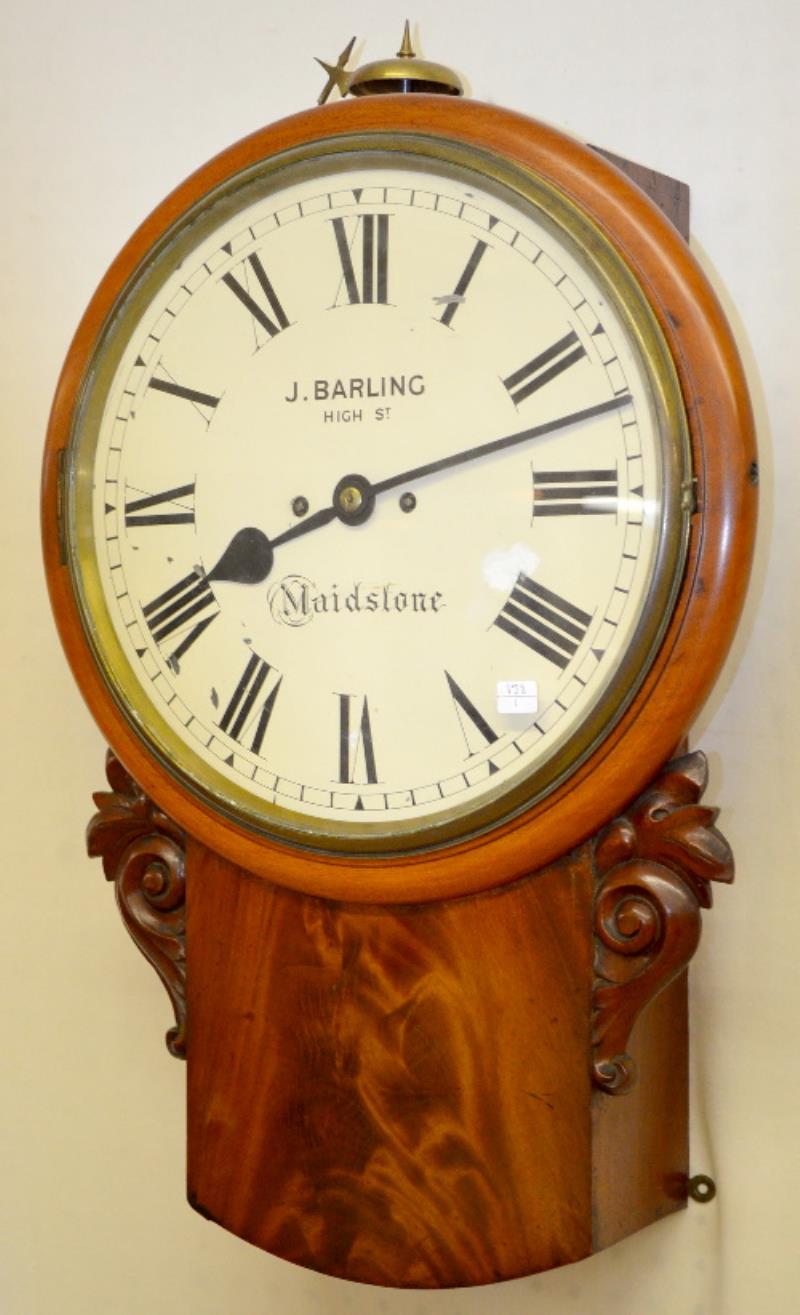 Antique English Fusee Wall Clock