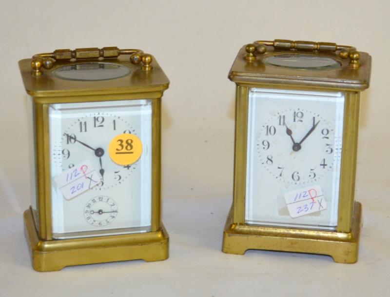 2 Antique French Carriage Clocks Marked “Made in France”