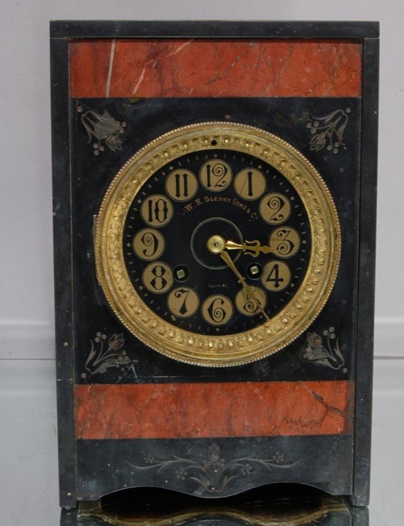 W.H. Glenny Son & Co Marble & Slate shelf Clock