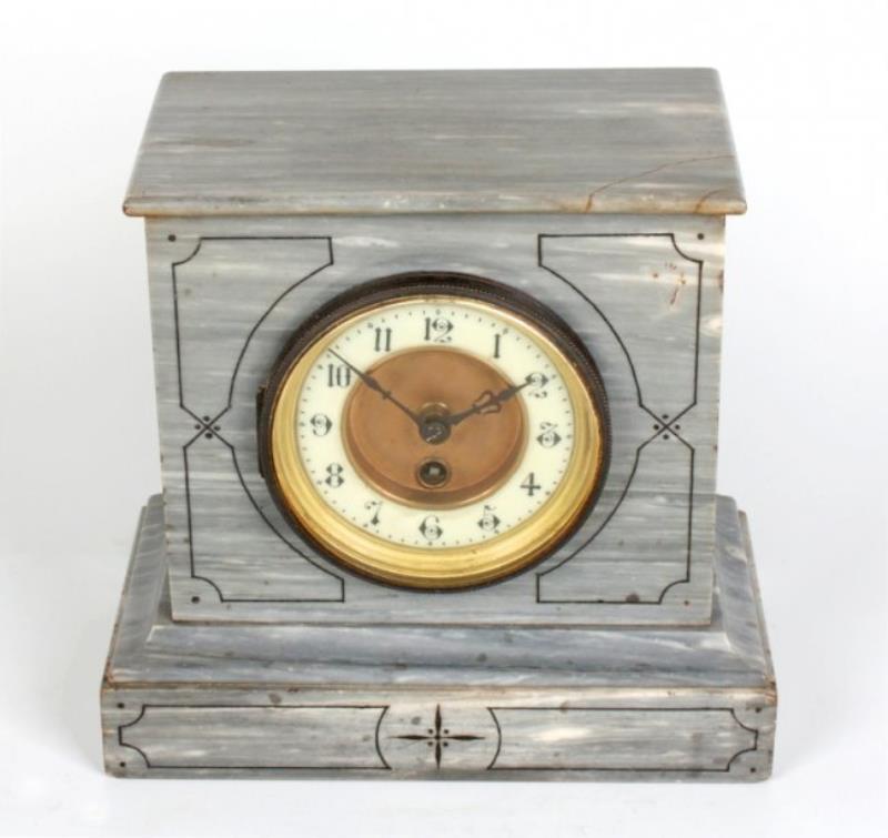 Two French marble mantel clocks