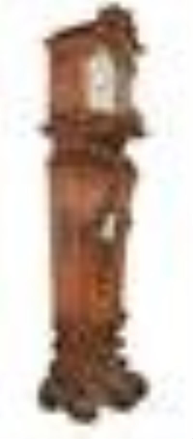 French Oak Quarter Chiming Tall Case Clock