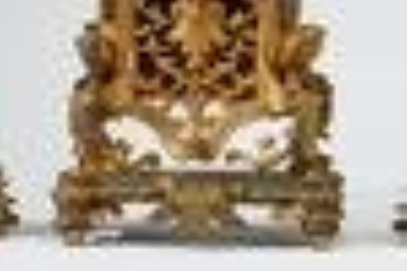 A French Neoclassical-style gilt-bronze clock set