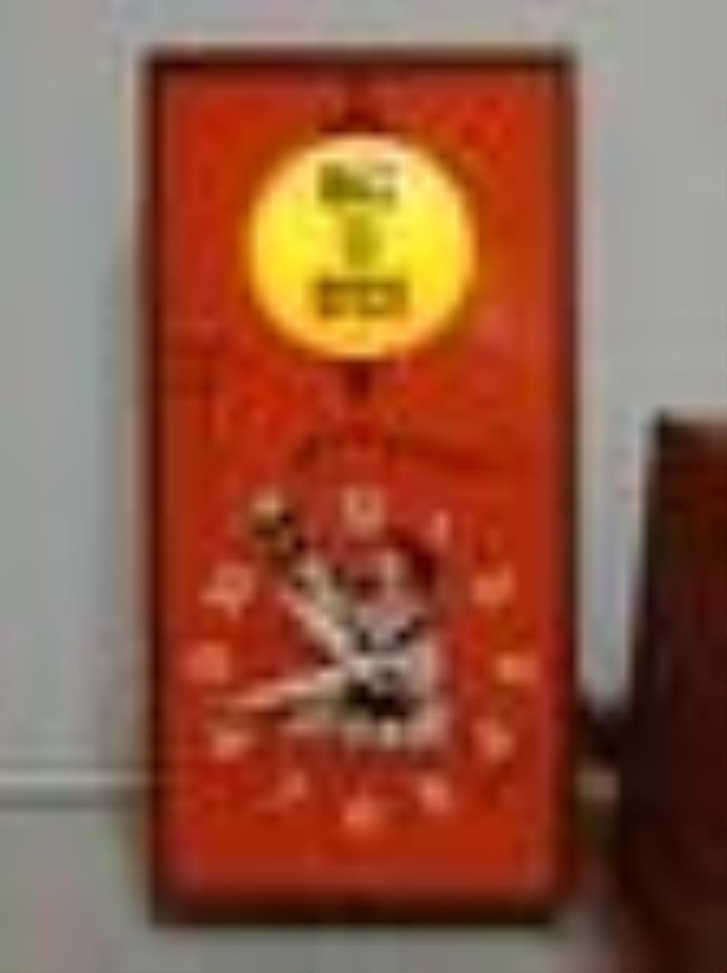 2 bar/saloon lighted signs 1 clock