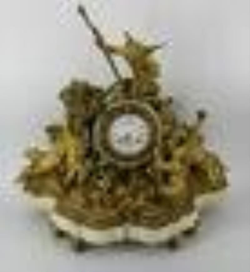 Monumental Dore Bronze French Clock Garniture Set