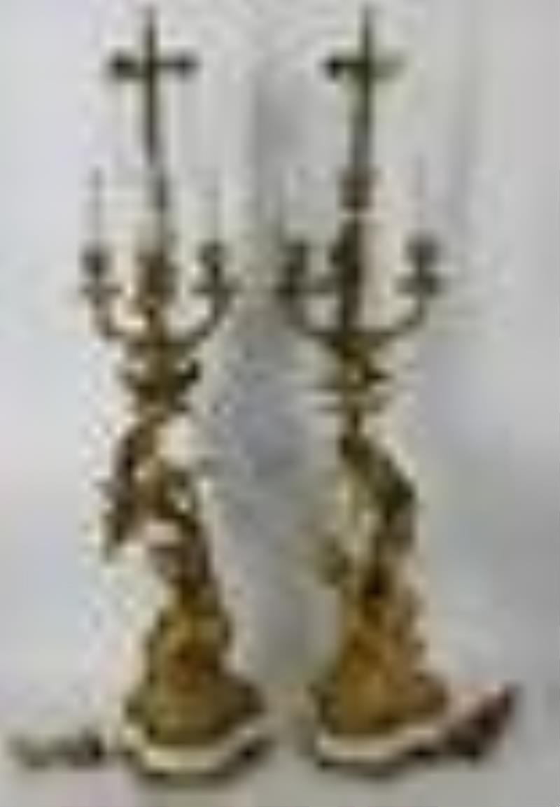 Monumental Dore Bronze French Clock Garniture Set