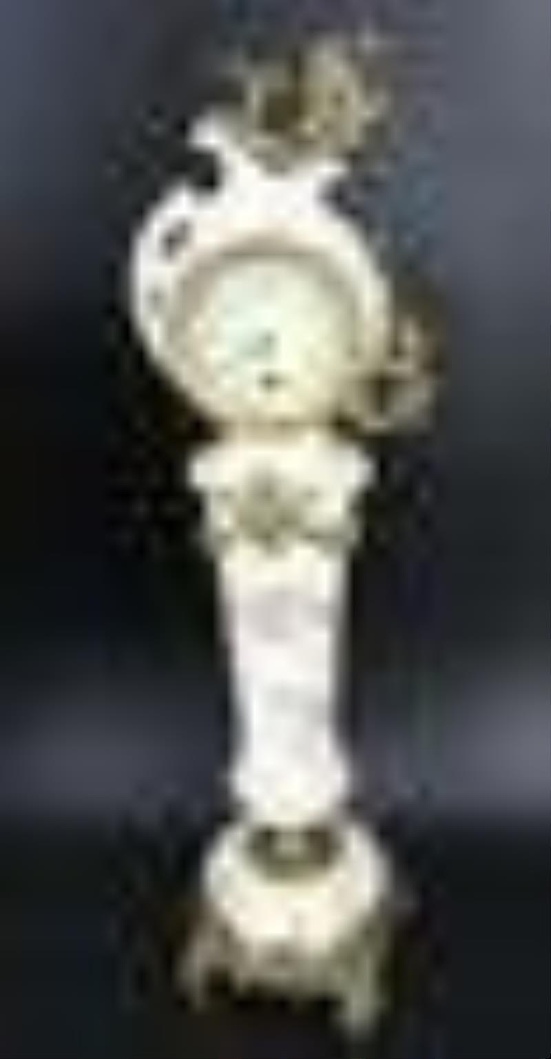 Antique Tole Figural Clock Together With A