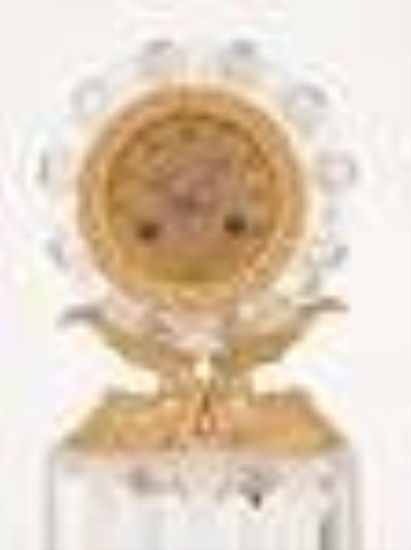 An unusual mid 19th century French gilt bronze mounted cut glass mantel clock