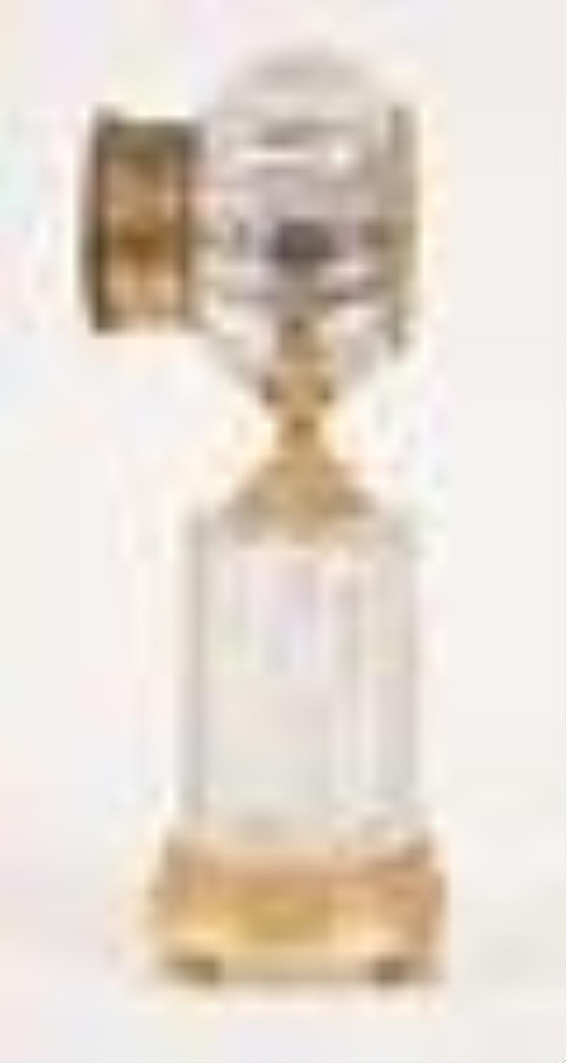 An unusual mid 19th century French gilt bronze mounted cut glass mantel clock