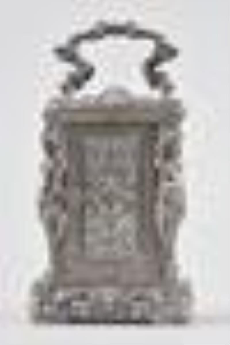 A late 19th century miniature caryatides carriage clock signed LeRoy et Fils
