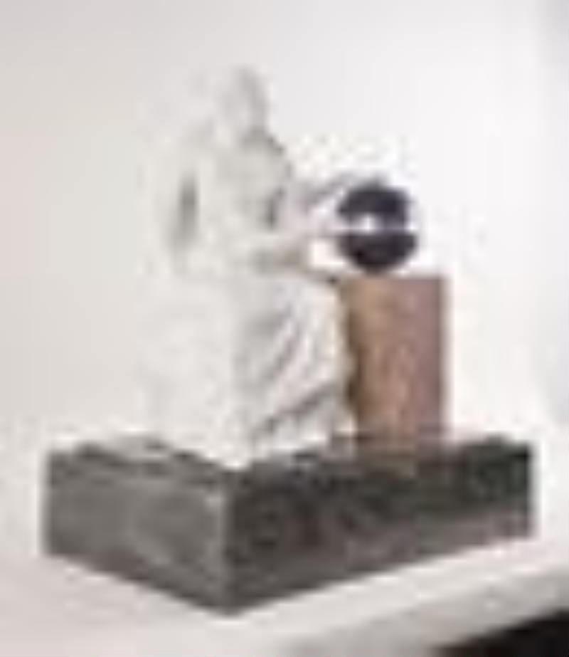 A large and impressive mid 19th century French figural clock with annular dial