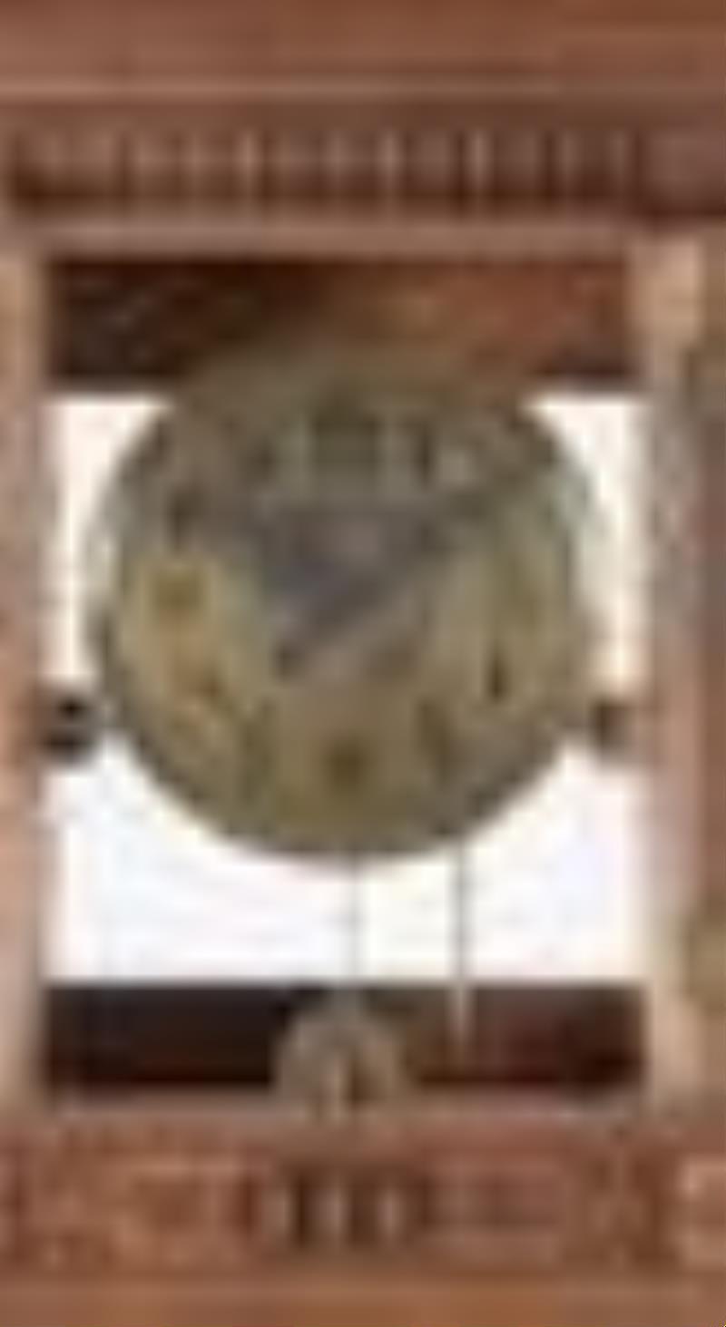 A German tall clock with Symphonion 13 5/8 inch disc music box and Lenzkirch movement