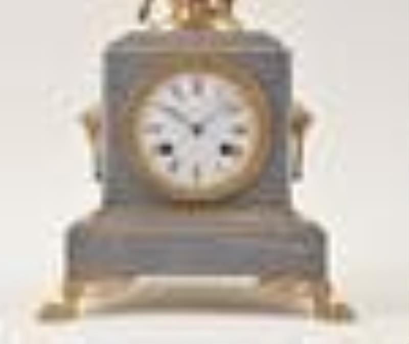 A Guilmet swinging mystery clock with crank and stirrup escapement