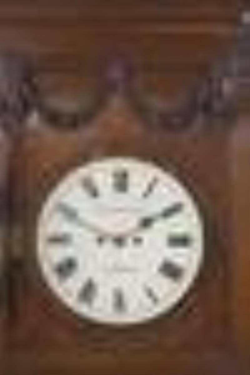 A monumental carved mahogany gallery clock signed Hamilton & Inches Edinburgh