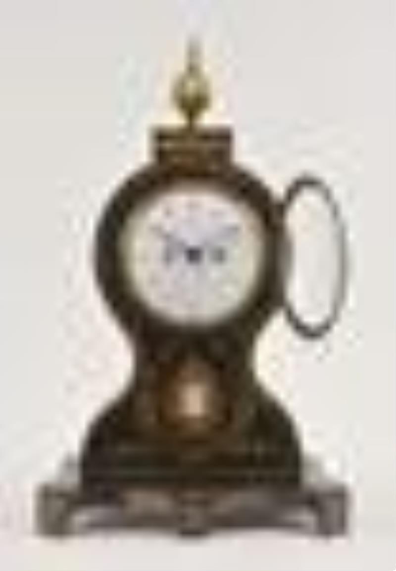 A good early 19th century English papier mache balloon clock