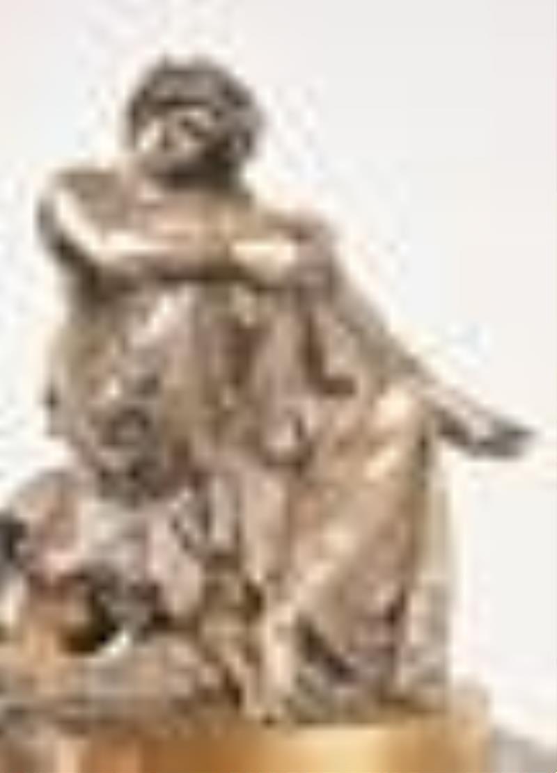 A large gilt and silvered bronze French figural mantel clock signed Charpentier