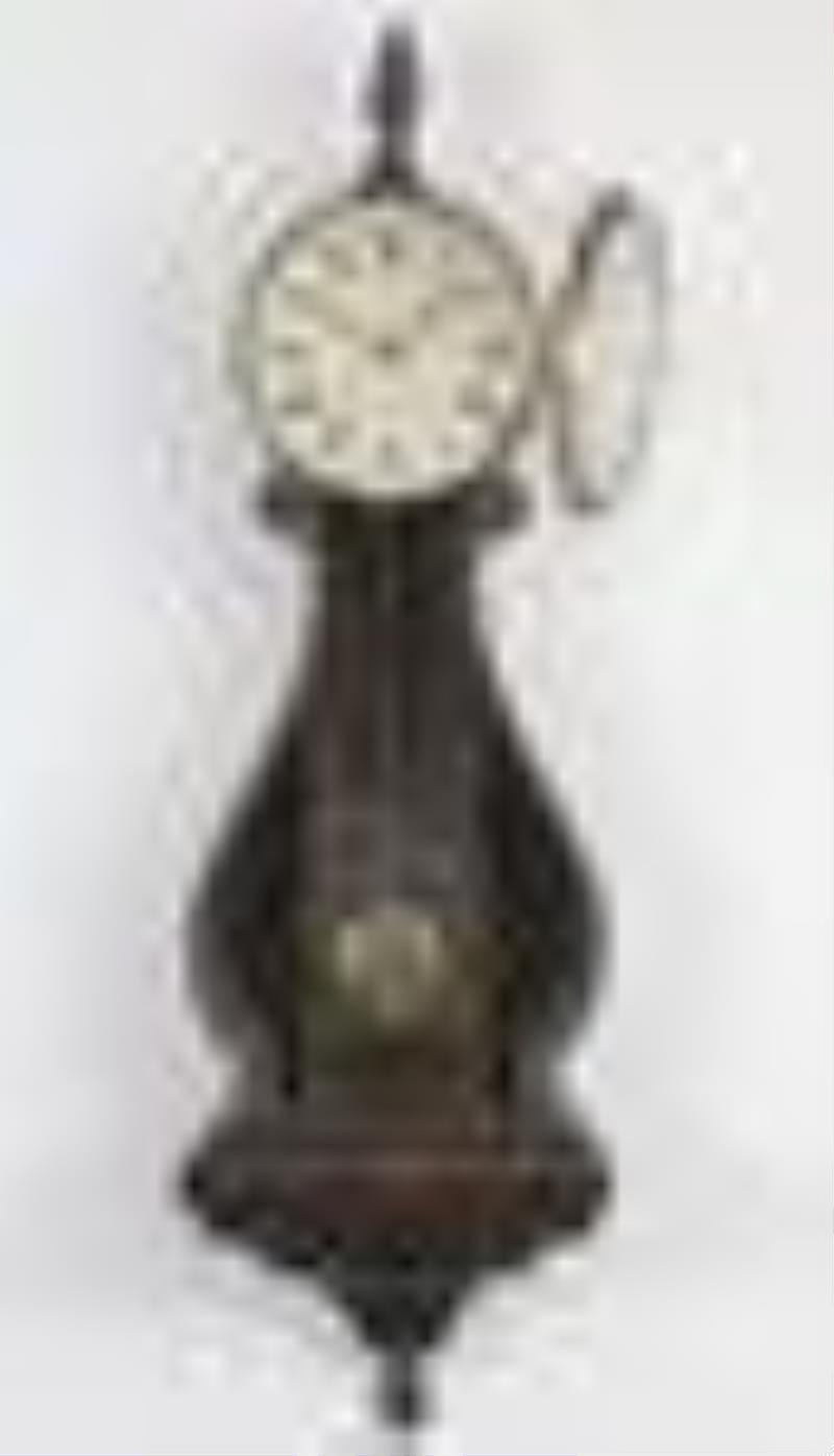 Timothy Chandler, Concord, New Hampshire, carved lyre form wall clock.